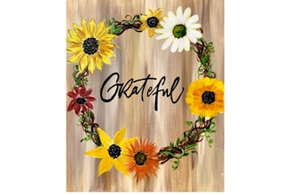 Paint Nite: Grateful Sunflower Wreath (Ages 18+)